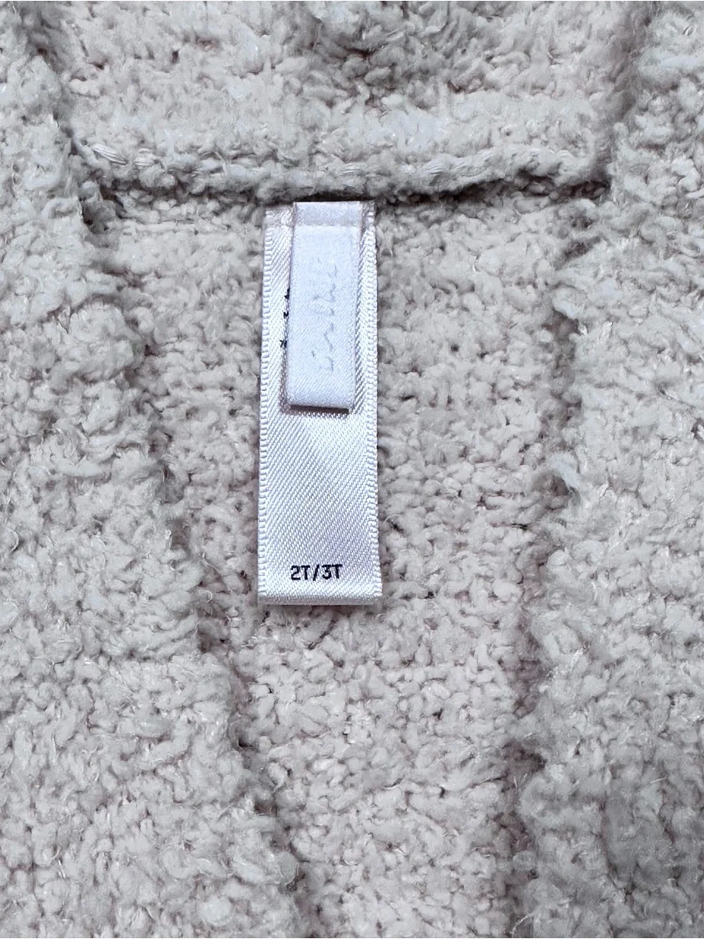 Skims Kids Cozy Knit Fluffy Robe Pale Pink Tie Waist